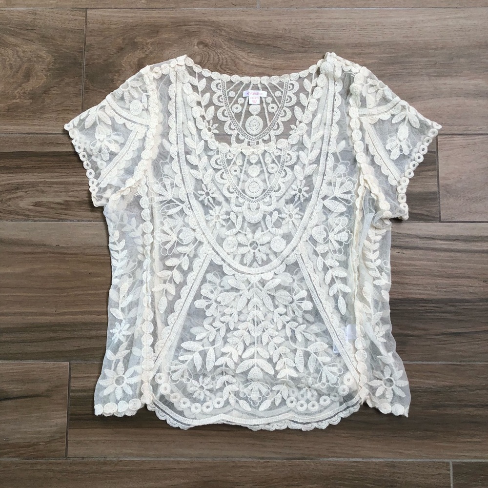 Cream Lace Top